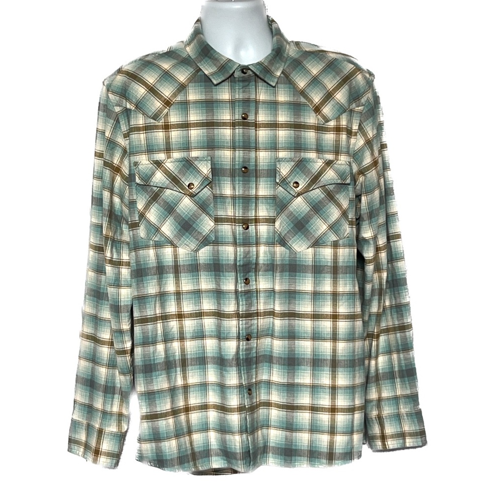 Pendleton Shirt Cotton Flannel Button Down Long Sleeve Pockets Sz L Tartan Plaid